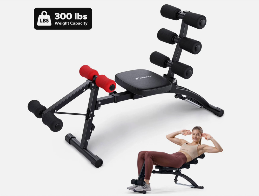 MERACH Multi-Functional Adjustable Ab Trainer Machine Workout Bench for Home Gym