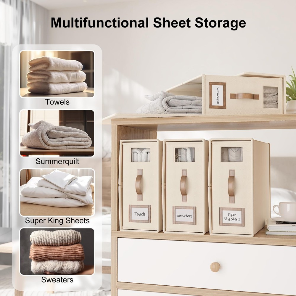 BigPonPon 4 Pack Foldable Bed Sheets Set Organizers and Storage