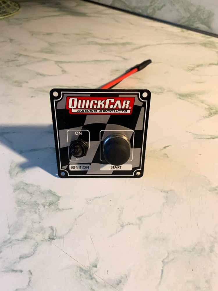 QuickCar Ignition Control Panel Starter Black 1 Toggle/ 1 Push Button Checkered