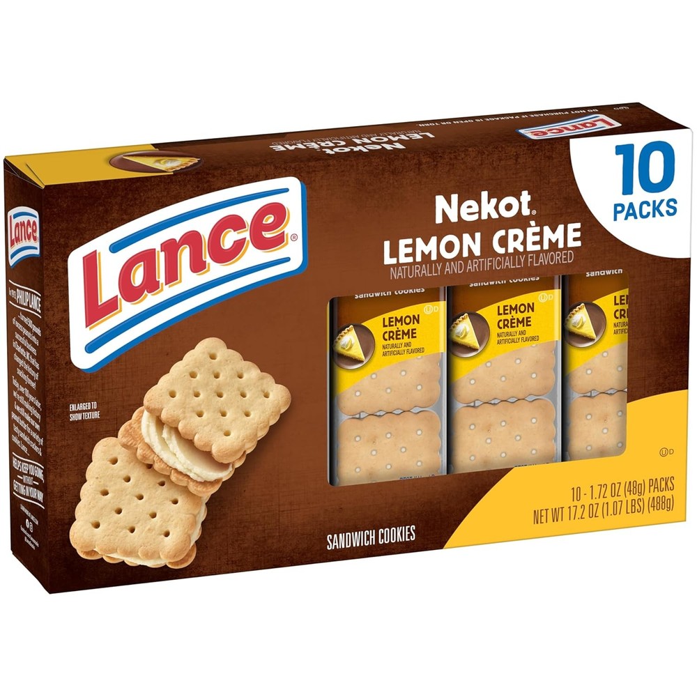 Lance Lemon Creme Sandwich Cookies Snack Pack Box