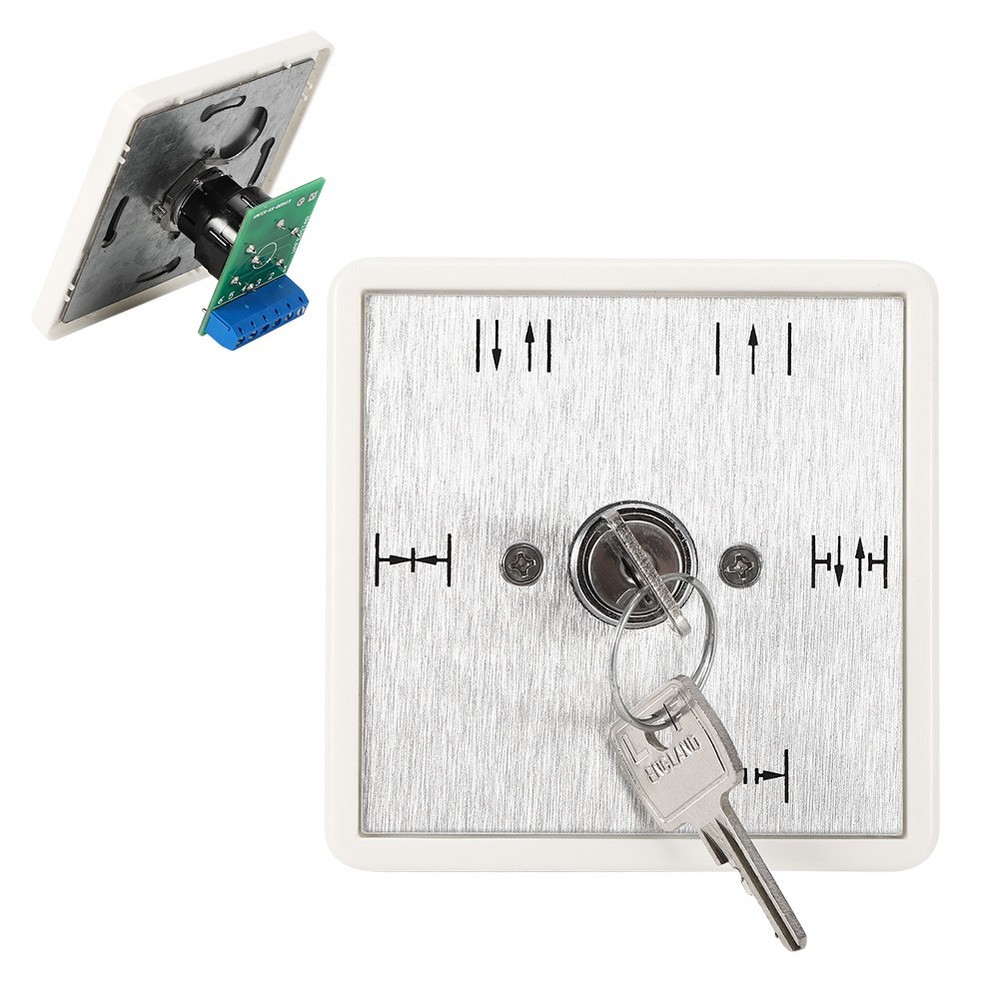5 Position Key Switch For Automatic Doors Durable Aluminium Panel