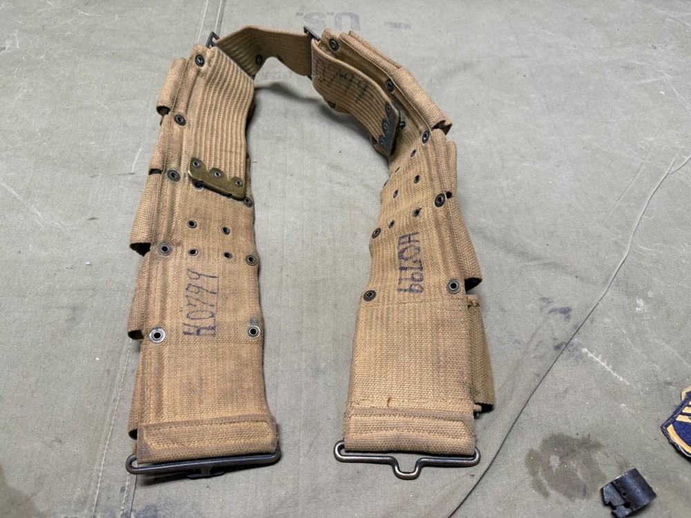 ORIGINAL WWI WWII US ARMY M1903 INFANTRY COMBAT FIELD 10 POCKET AMMO BELT