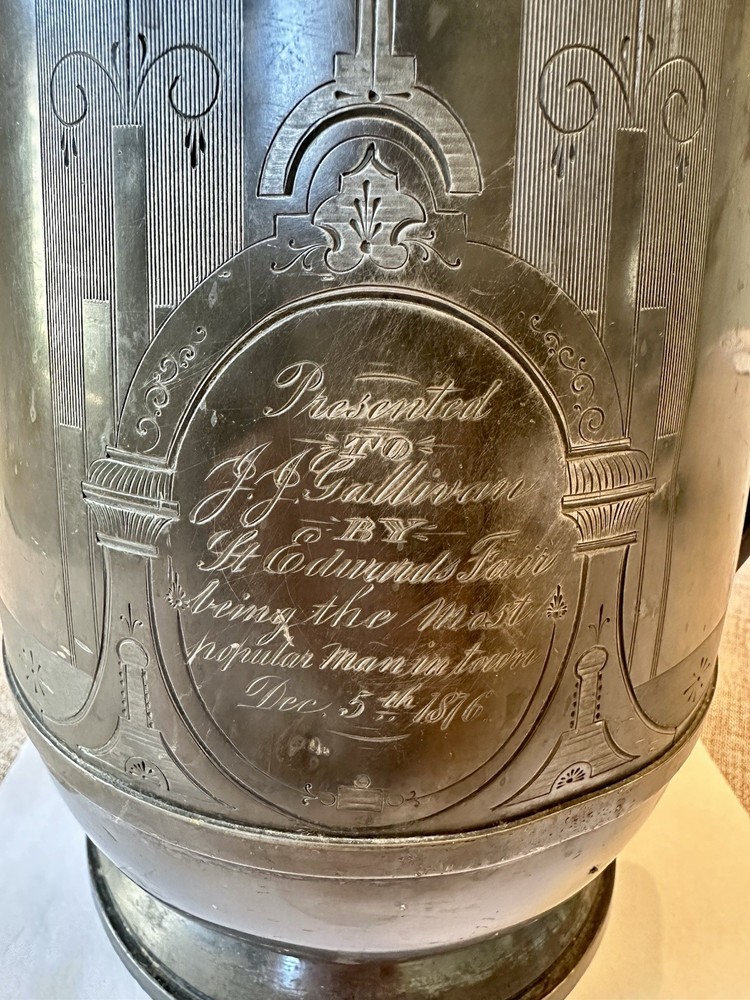 1876 Presentation Pitcher Trophy Silverplate Reed & Barton