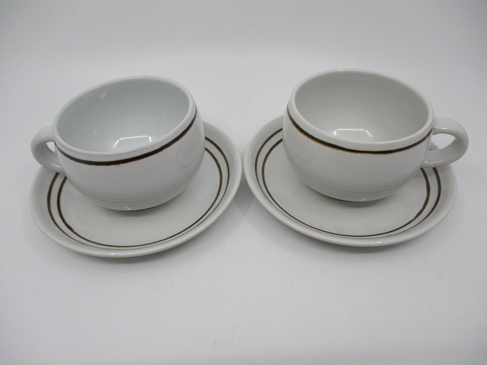 DENBY VANILLA - 2 CUPS & SAUCERS - 2 5/8" 0708F
