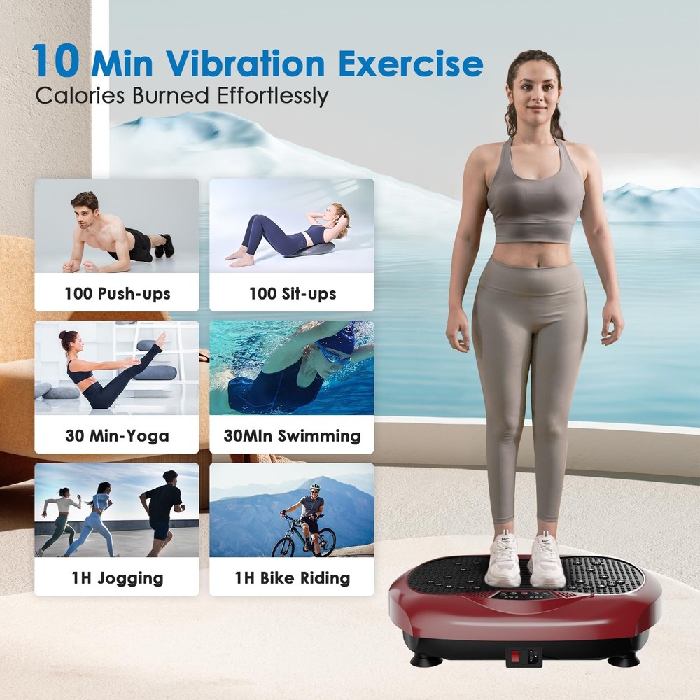 Vibration Plate Exercise Machine - Whole Body Workout Vibration Platform Lymp...