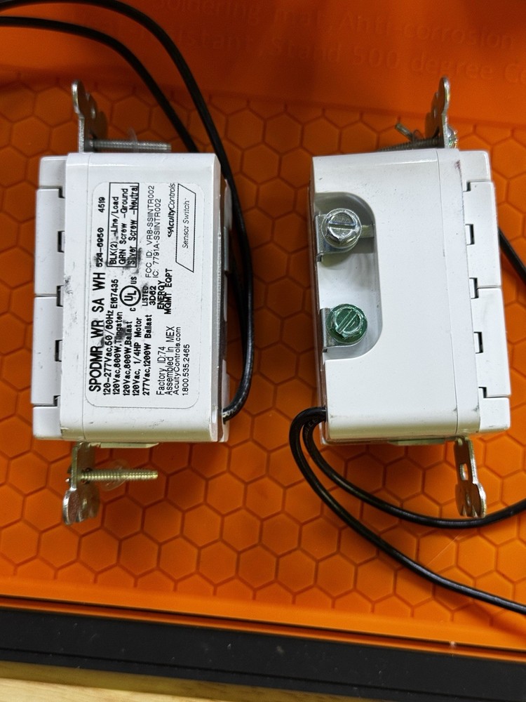 2 Count - Open Box Acuity Controls SPODMA SA WH White Wall Switch Auto-On