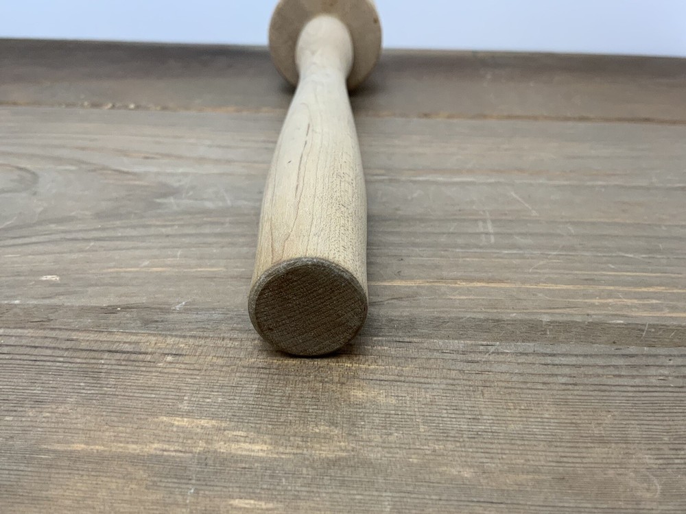 Vintage Solid Wood Pusher Mallet Long Handle 10.5” Excellent