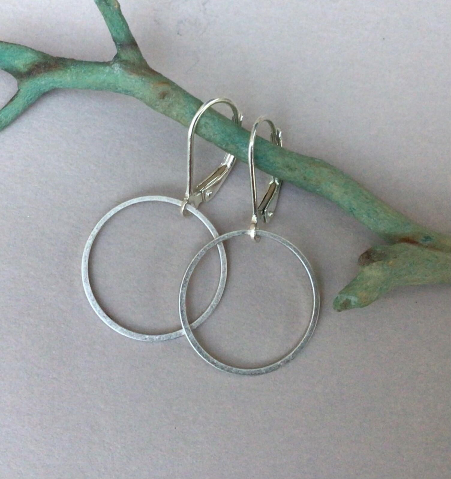 New Handcrafted Artisan Jewelry Sterling Silver Sundance Charm Circle Earrings
