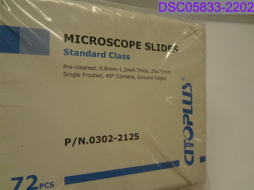 Citoplus Pre-cleaned Microscope Slides Standard Class P/N 0302-2125