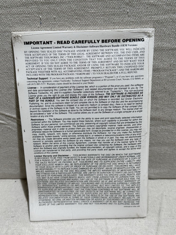 1995 Grolier Multimedia Encyclopedia For CDROM PC Computer W Guide, New