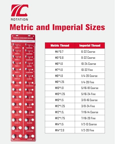 Thread Checker, Nut and Bolt Gauge, Bolt Size and Thread Identifier Tool –