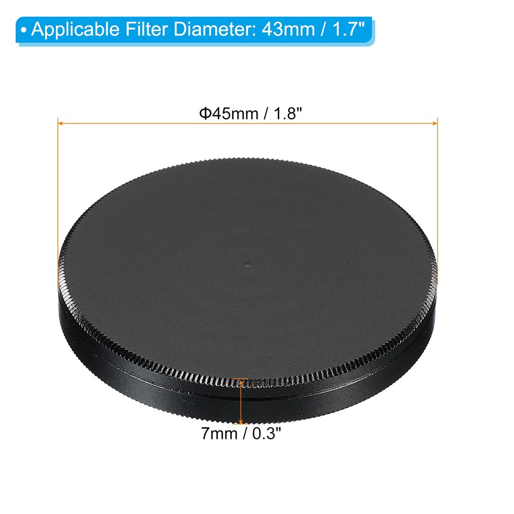 43mm Lens Filter Stack Cap Aluminum Alloy Circular Filter Stacks Black