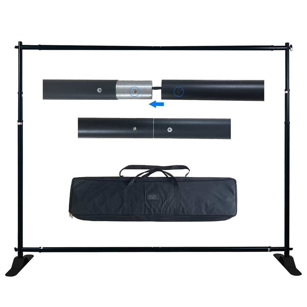 8x10ft Adjustable Background Support Stand Photography Backdrop Crossbar Kit