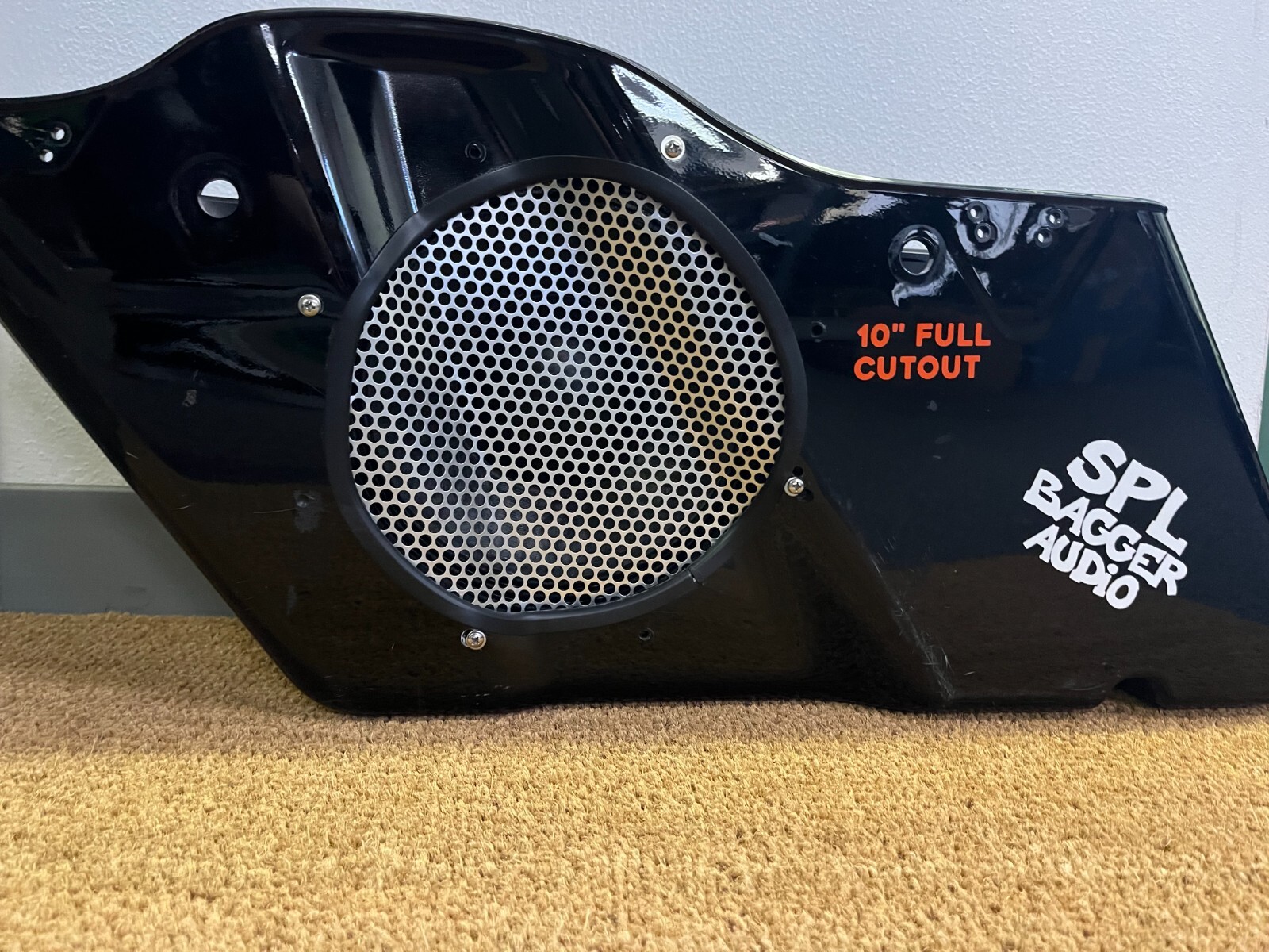 10" Harley Saddlebag MID-MOUNT Speaker Ring Adapters w/GRILLS 2014-2023