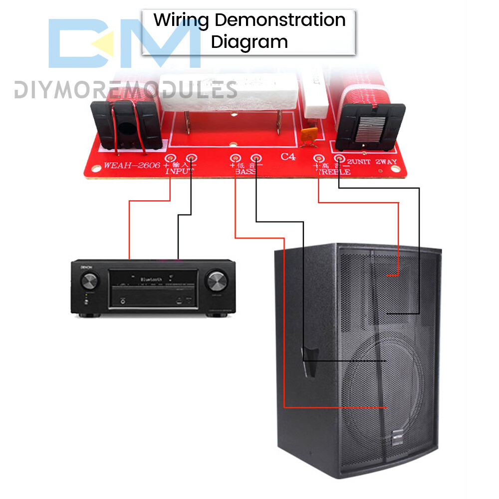 Adjustable 2 Way Crossover Filter Universal Audio Speaker Frequency Divider 400W