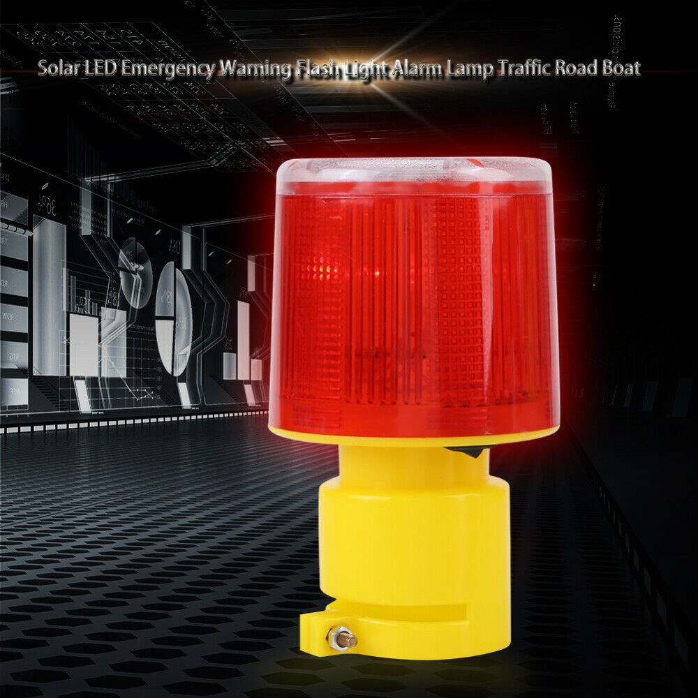 Waterproof Solar LED Alarm Strobe Signal Security Caution Flash Warning Lights