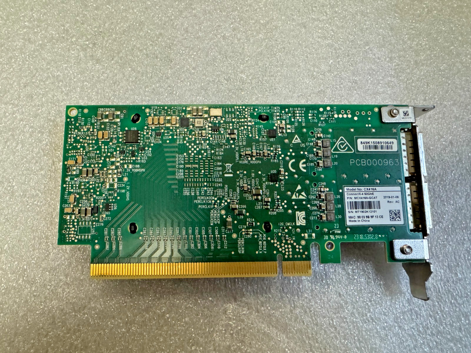 Mellanox MCX416A Dual-Port ConnectX-4 100GbE PCIe Adapter NIC