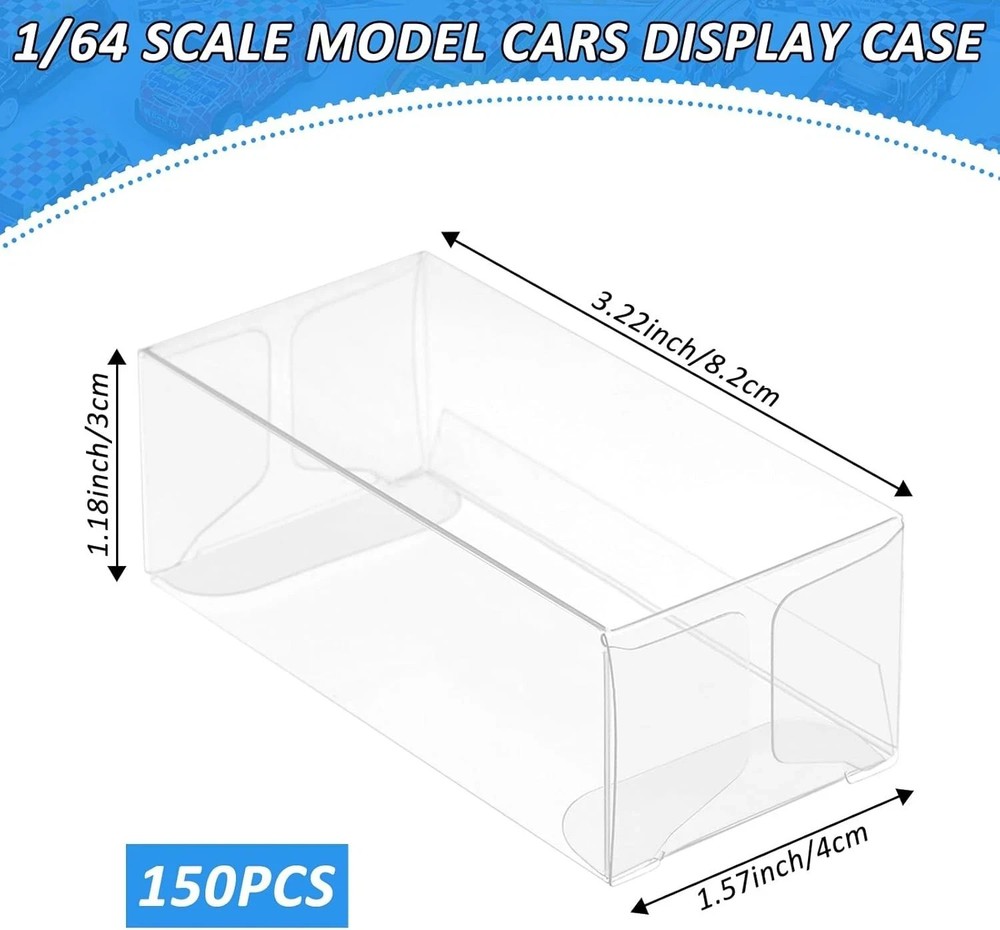 120 PCS 1/64 Display Case for Model Car,Clear Case,Storage Clear