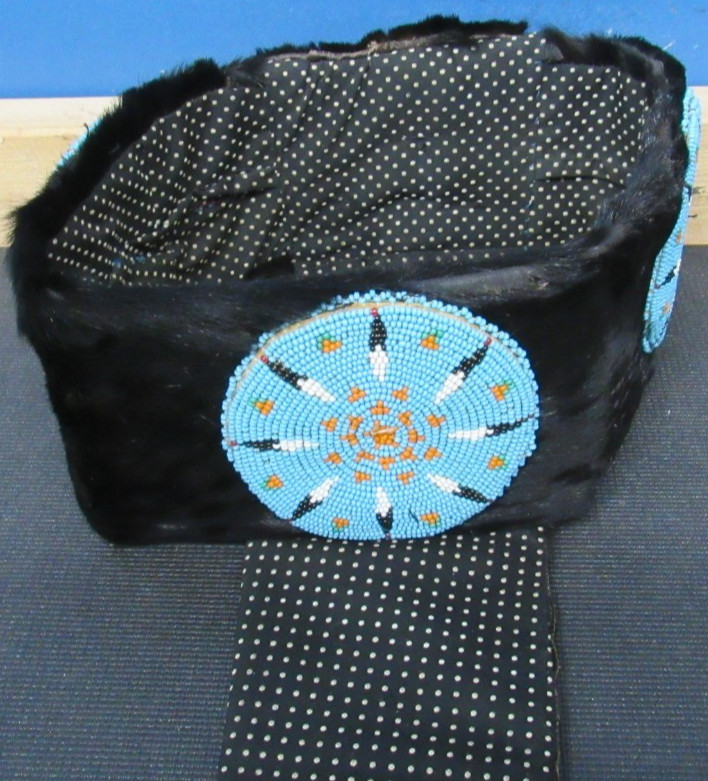 VINTAGE Native American otter fur turban