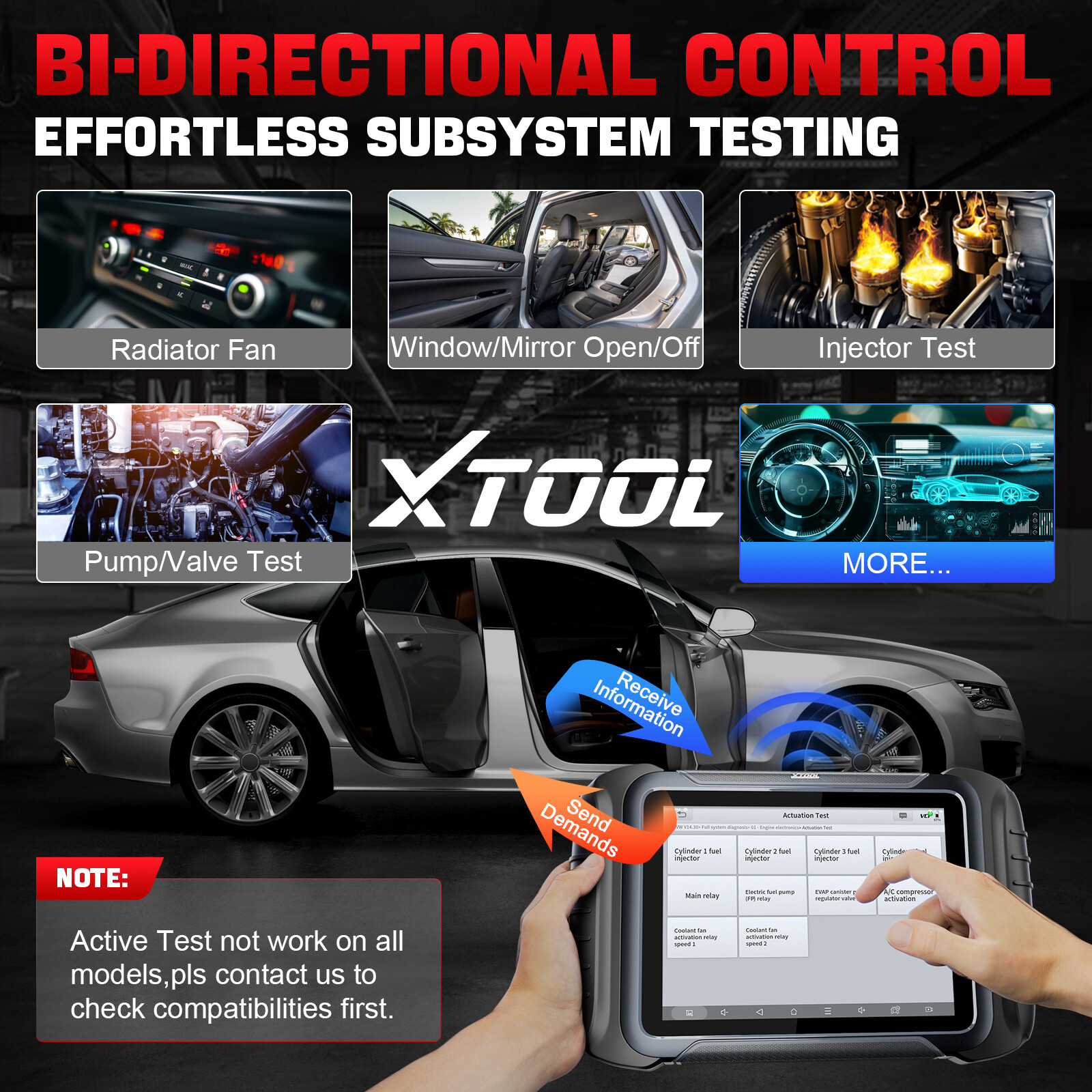 USED XTOOL D8W Auto Full Diagnostic Tool Bi-Directional WIFI Scanner Topology