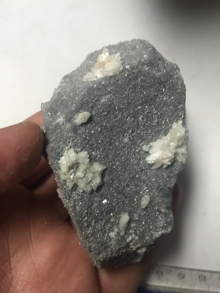 Fluorescent Calcite Crystal Clusters On Matrix From Moncure NC