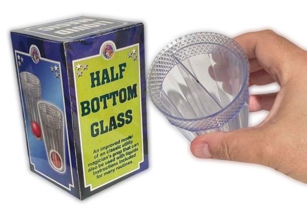 HALF BOTTOM GLASS Magic Trick Gimmick Insert Plastic Cup Okito Utility Liquids