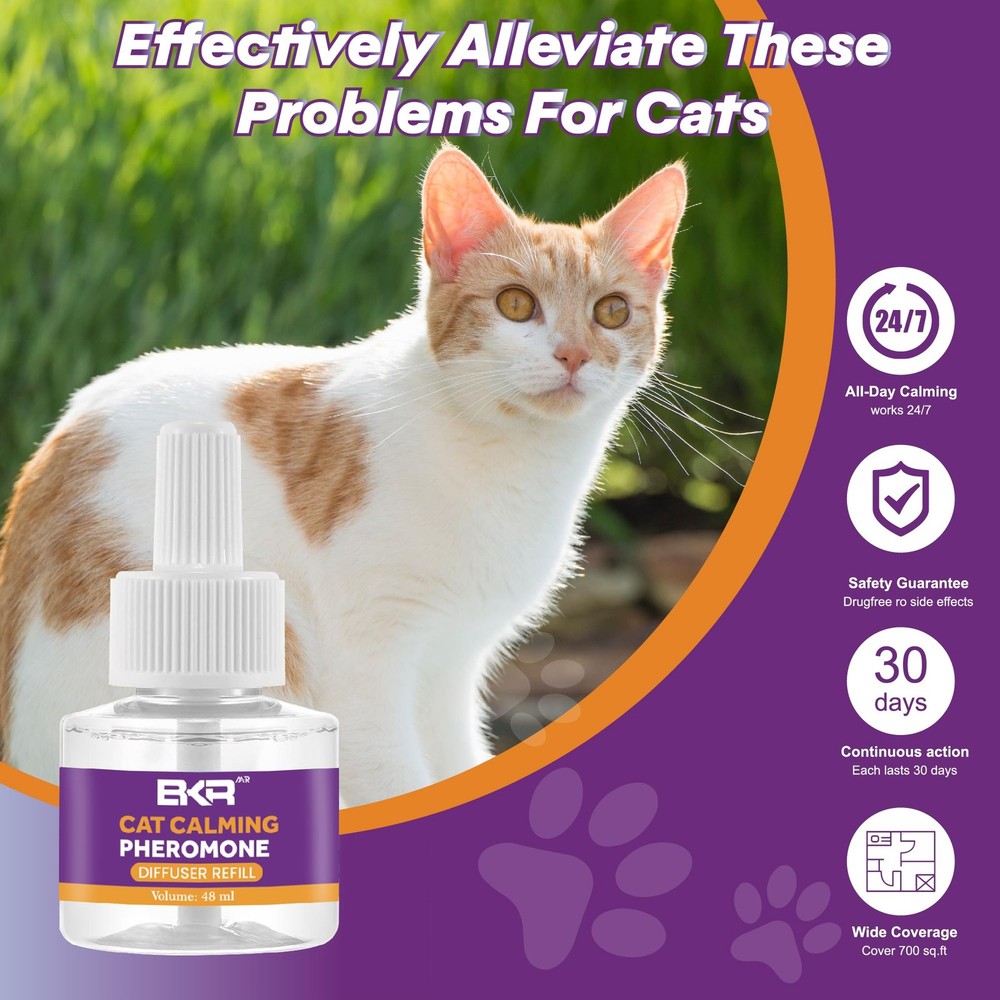 Cat Calming Diffuser 4 Pack 48ml Refills Cat Pheromone Diffuser With Cat Diff...