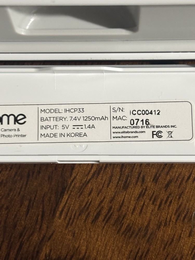 iHome QWIK PIX3 Bluetooth Printer Camera IHCP33 Bundle - WORKING NO CARTRIDGE