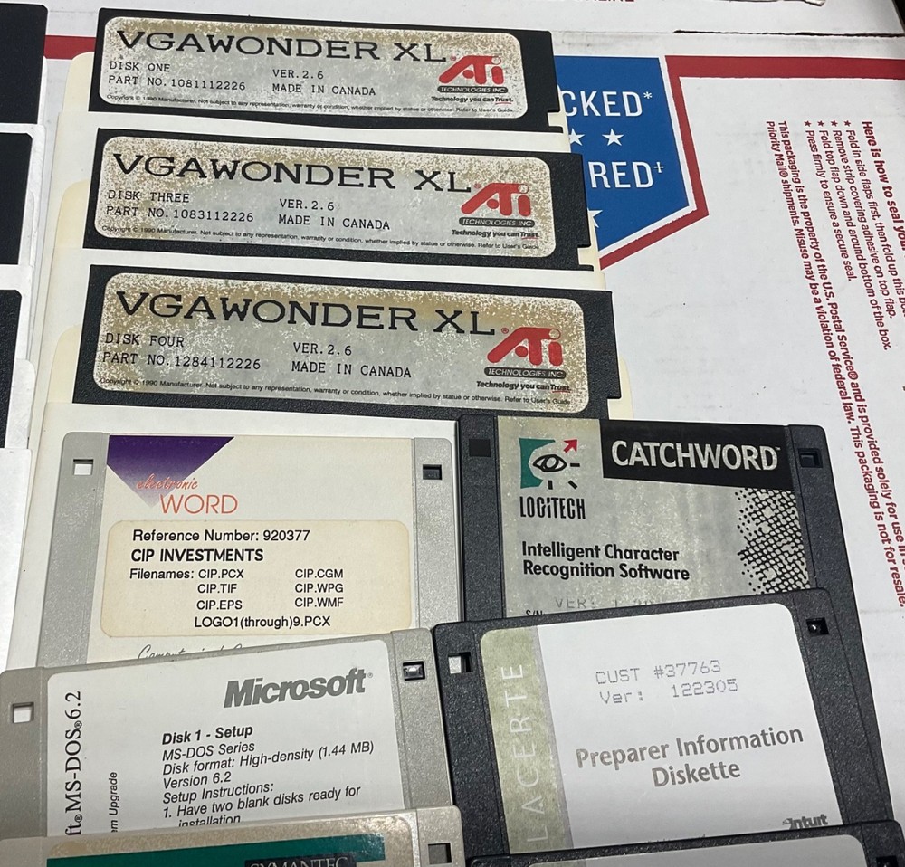 Microsoft MS-DOS Operating System Version 5 5.25" Floppy Disk Install Plus More