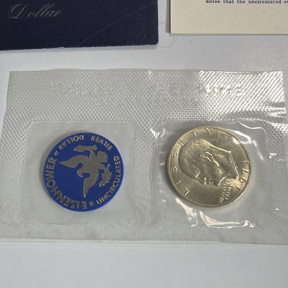 1971 Eisenhower Uncirculated 40% Silver Dollar + Original Envelope Sealed