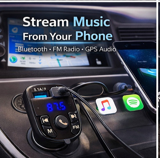 Bluetooth 5.0 Car FM Transmitter Wireless Adapter | PD Fast Charge 2 USB | Hands