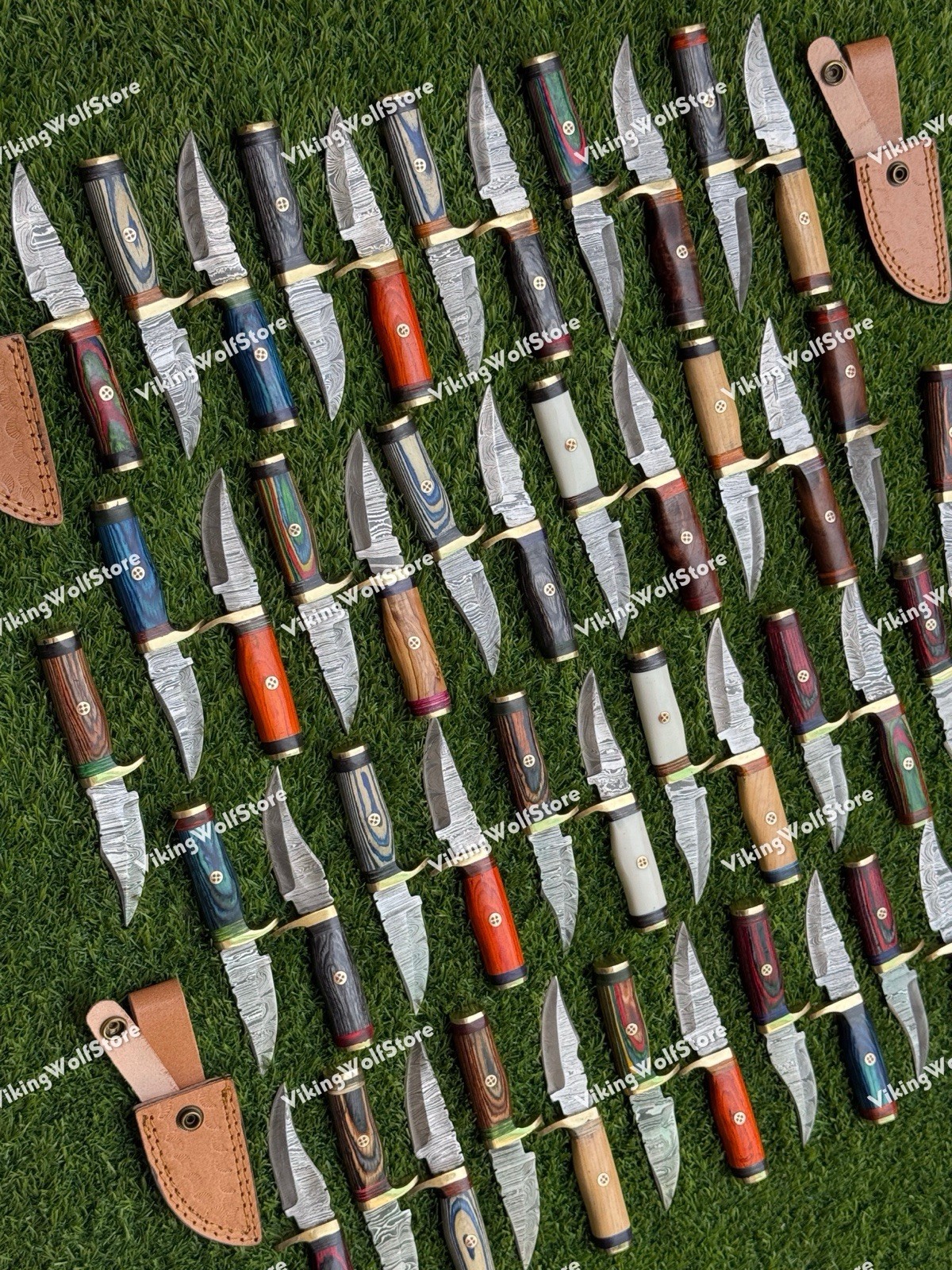 20 Pcs of CUSTOM HANDMADE 6"inch DAMASCUS STEEL CAMPING & HUNTING KNIVE FROM USA