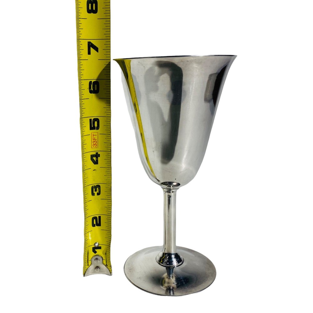 Vintage Eugene Ferner EPNS Silverplate Set Of 4 Goblets 1957 Hand Polished