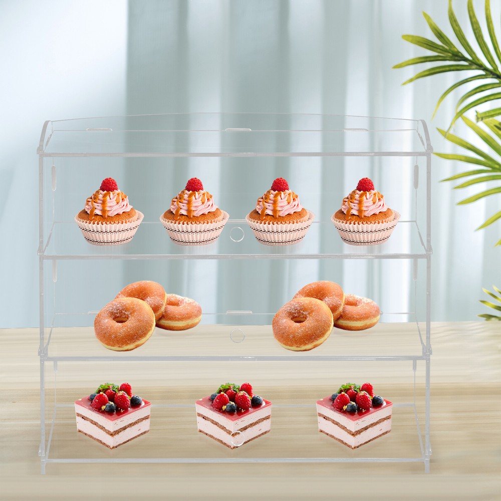 3 layers Acrylic Display Cabinet Case Bakery Pastry Display Case Multi-layer Kit