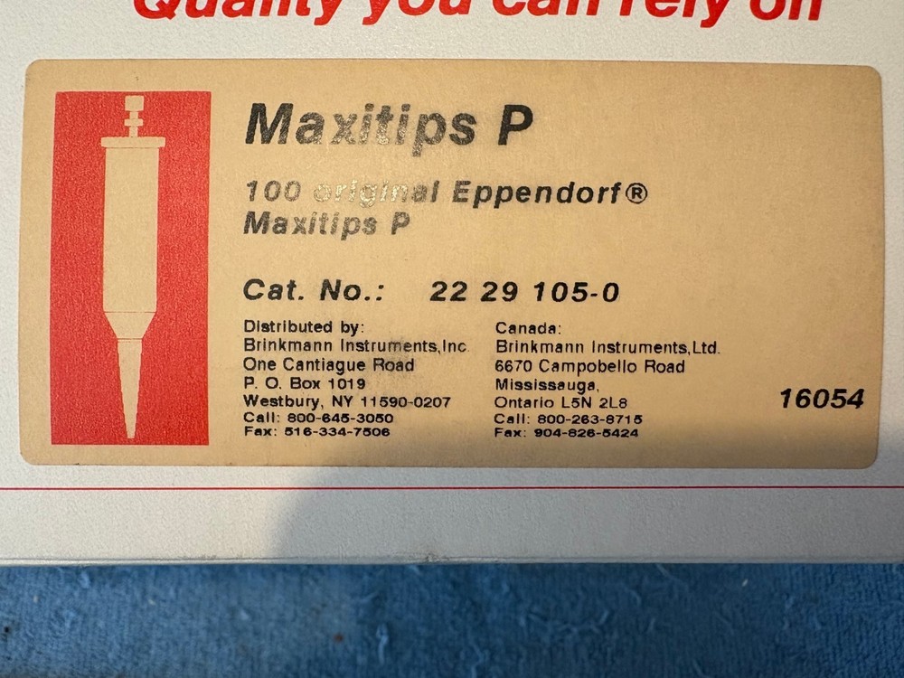 Eppendorf Maxitips P OPEN BOX ABOUT 66 UNUSED