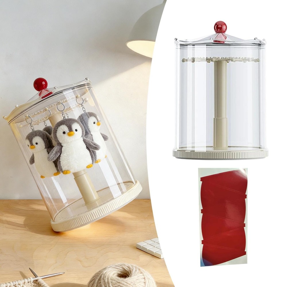 Rotating Clear Figure Display Case Organizer Space Saving Decorative Showcase