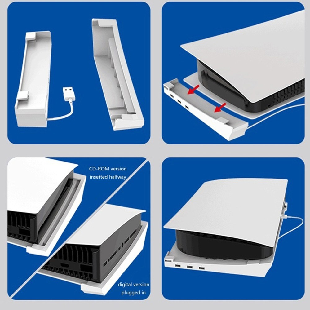 PS5 Horizontal Stand with 4-Port USB Hub