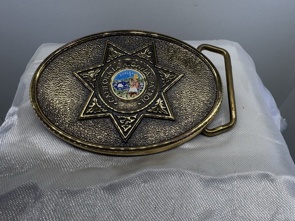 Vintage CHP Obsolete Solid Brass Belt Buckle