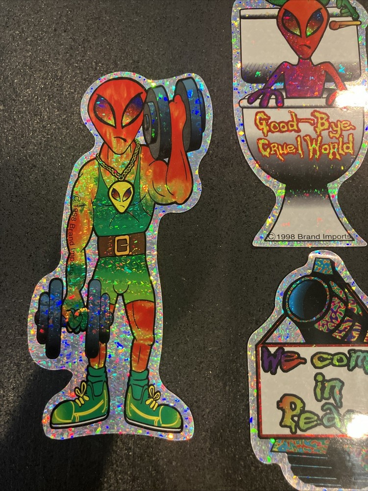 Vintage 1998 Alien Sticker Lot