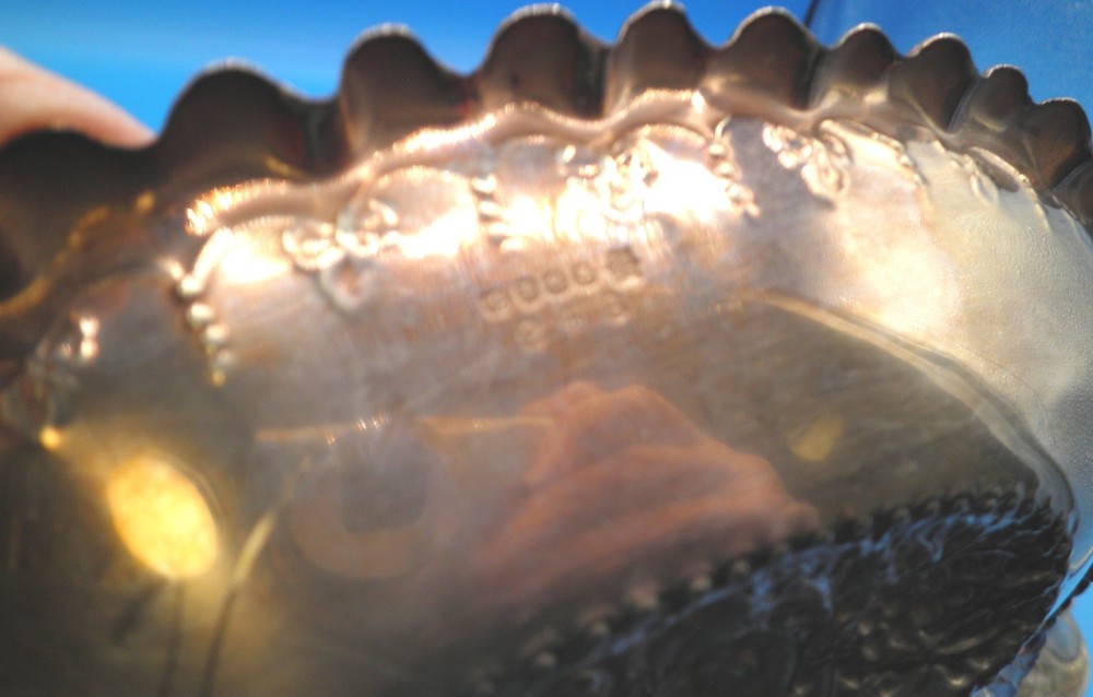 M H & company divided silver plate candy dish with epergne