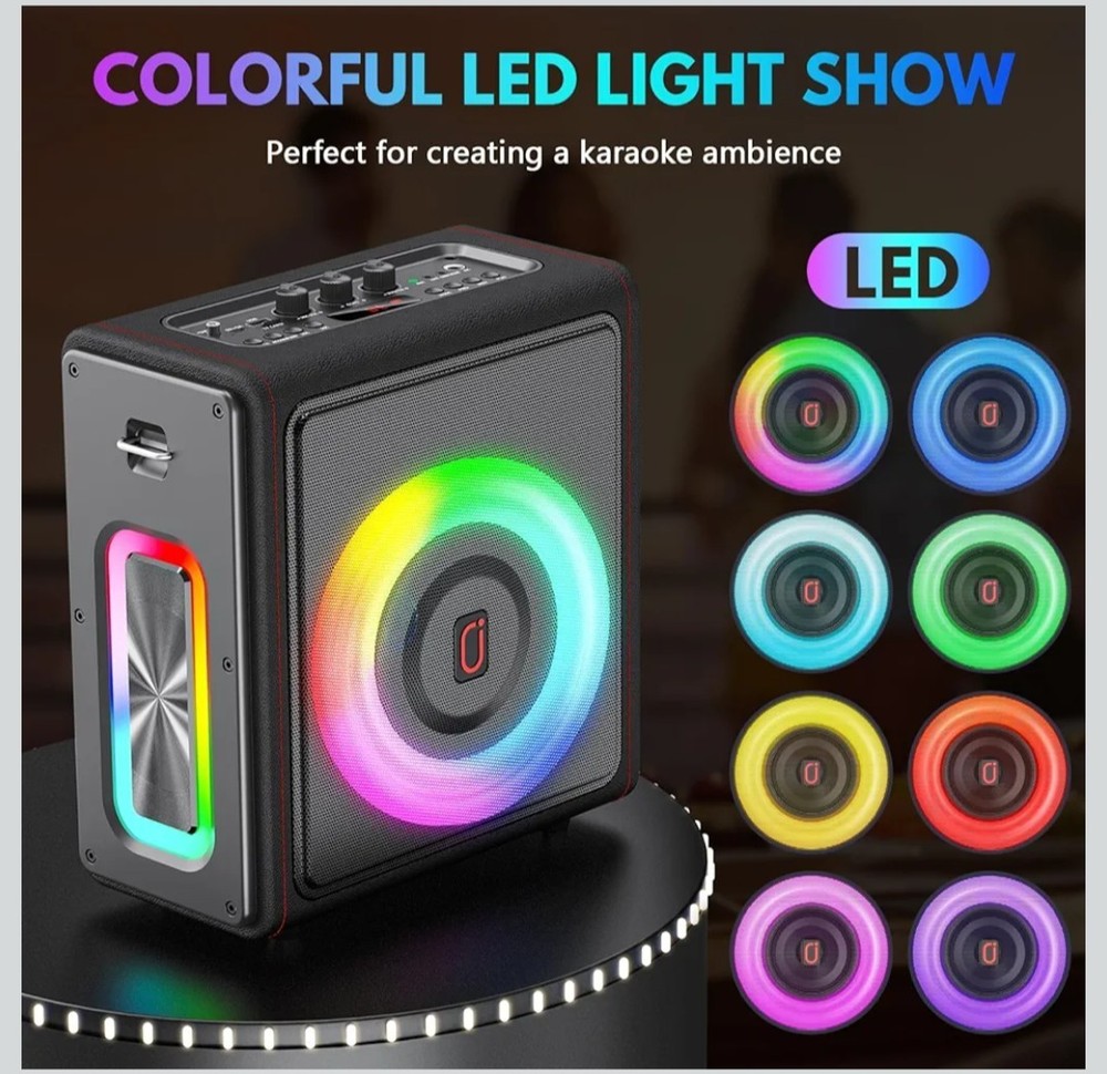 PPMIC Karaoke Machine, Portable Bluetooth 5.3 Speaker with 2 Wireless...