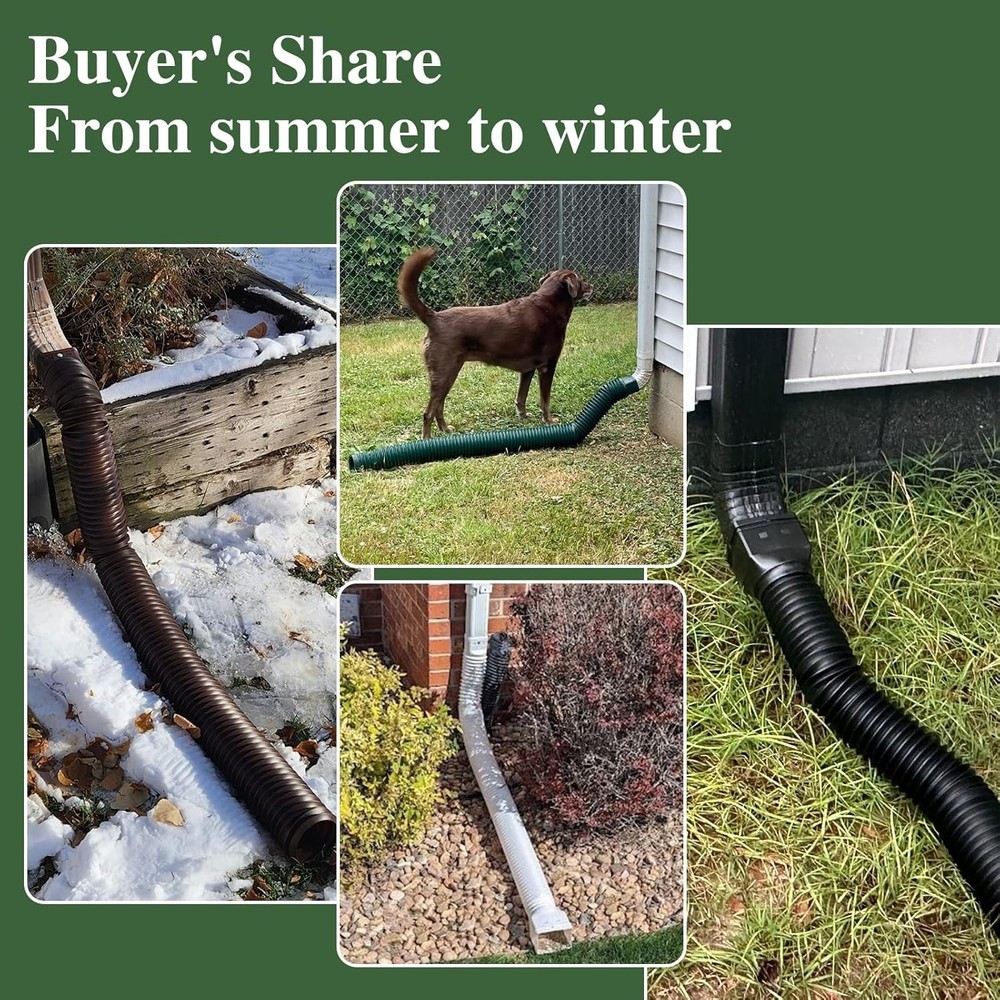 11.5Ft Long Gutter Downspout Extensions Flexible, Drain Downspout Extender, down
