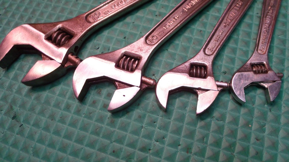 4 PCS. "DIAMALLOY" U.S.A. ADJUSTABLE END WRENCHES