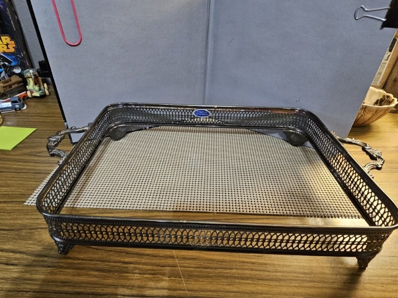 Reed & Barton Silver Plated Casserole Dish Holder Rectangular. SOLD AS IS.