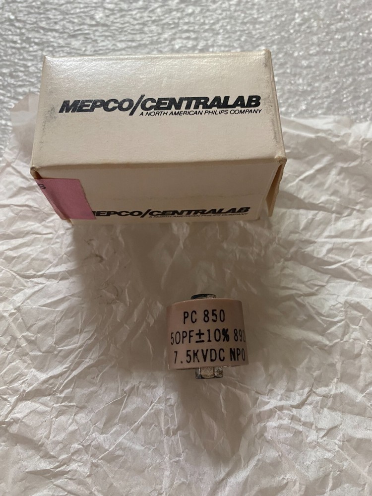 MEPCO/CENTRALAB Ceramic Capacitor PC850 50PF 7.5KVDC