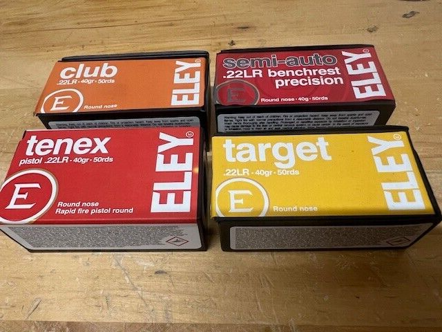 4 EMPTY Eley 22 LR Long Rifle Ammo Cartridge Boxes STORAGE