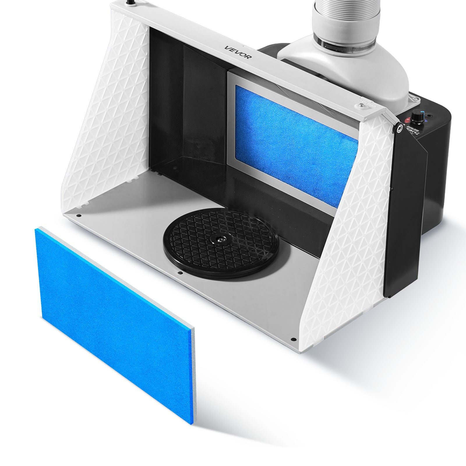 VEVOR Airbrush Spray Booth Hobby Paint Spray Booth with Dual Fans 3 LED Lights