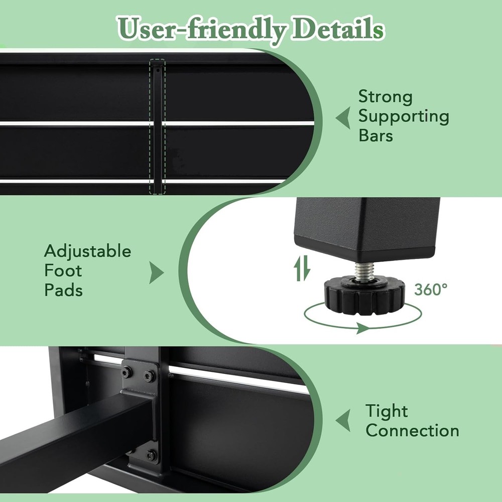 36" Outdoor Bar Table Rectangular High Pub Table W/ Adjustable Foot Pads Patio