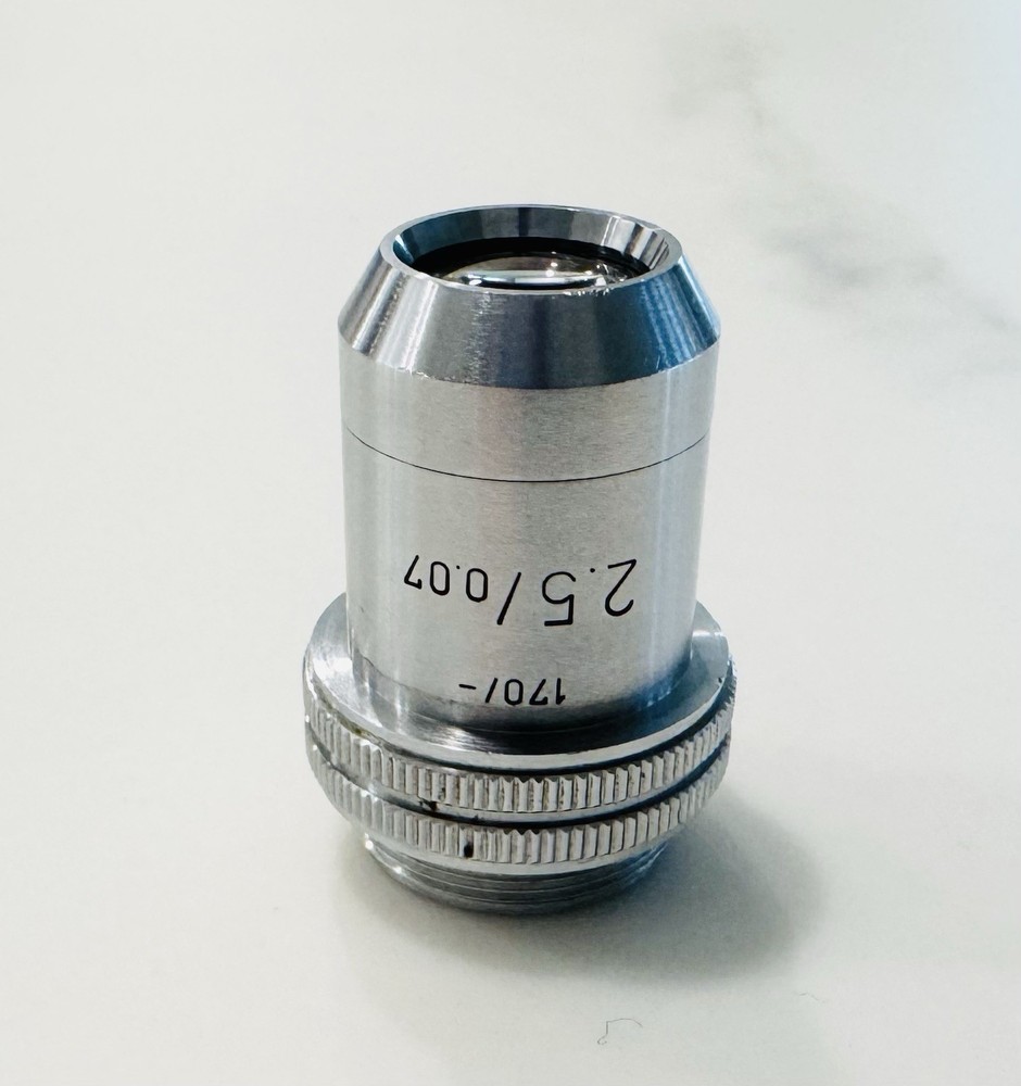 Leitz PL 2.5X/0.07 Plan Microscope Objective Lens 170mm
