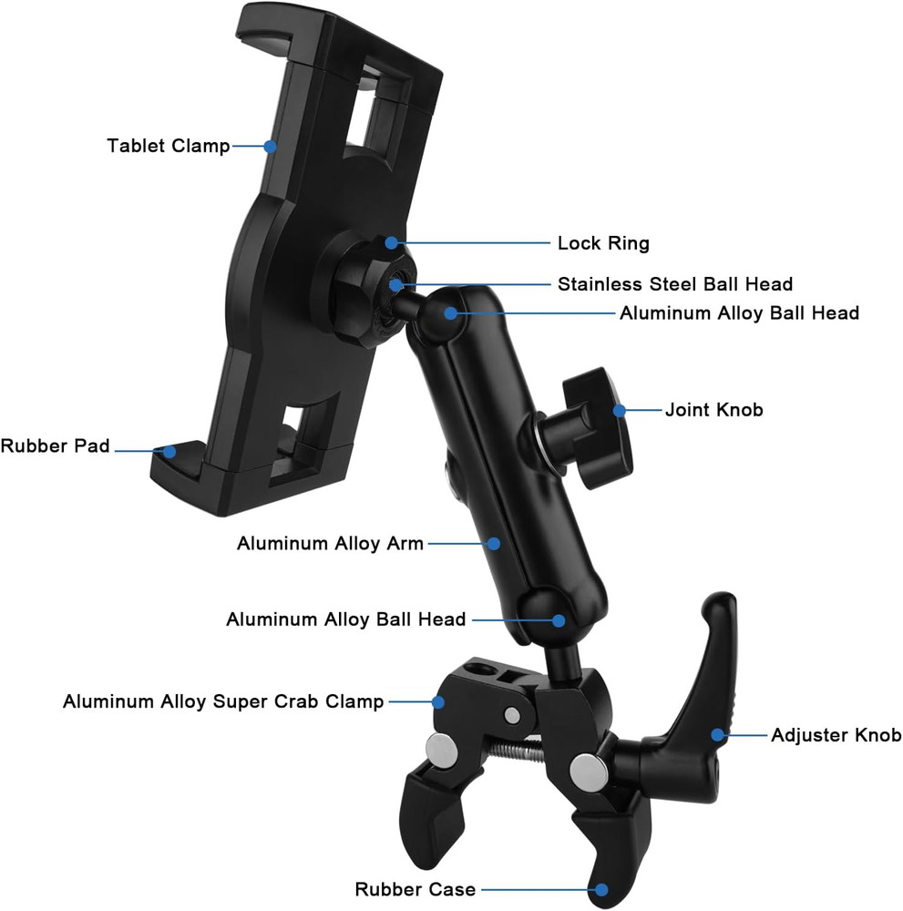 Tablet/Ipad Mount Holder for Microphone Stand,Mic Music Stand Tablet Black